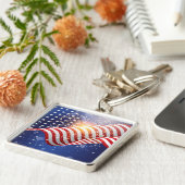 Patriottische 4 juli sleutelhanger (Zijkant)