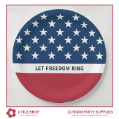 Patriottische 4 juli sterren en strepen papieren bordje