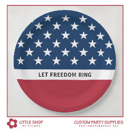 Patriottische 4 juli sterren en strepen papieren bordje