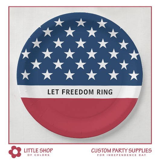 Patriottische 4 juli sterren en strepen papieren bordje