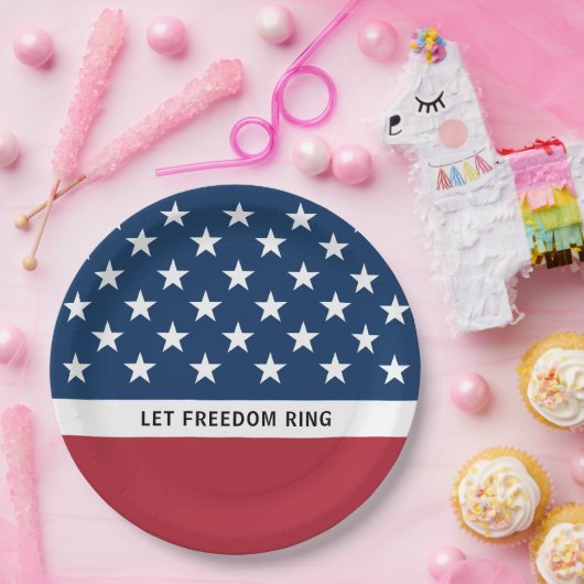 Patriottische 4 juli sterren en strepen papieren bordje (Feest)