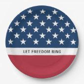 Patriottische 4 juli sterren en strepen papieren bordje (Voorkant)