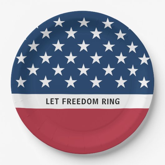 Patriottische 4 juli sterren en strepen papieren bordje (Voorkant)