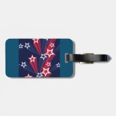 Patriottische 4 juli sterren rood wit en blauw bagagelabel (Achterkant horizontaal)