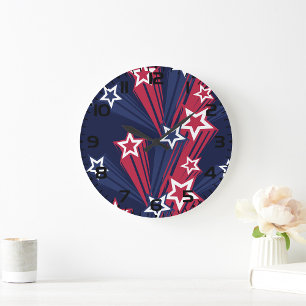 Patriottische 4 juli sterren rood wit en blauw grote klok