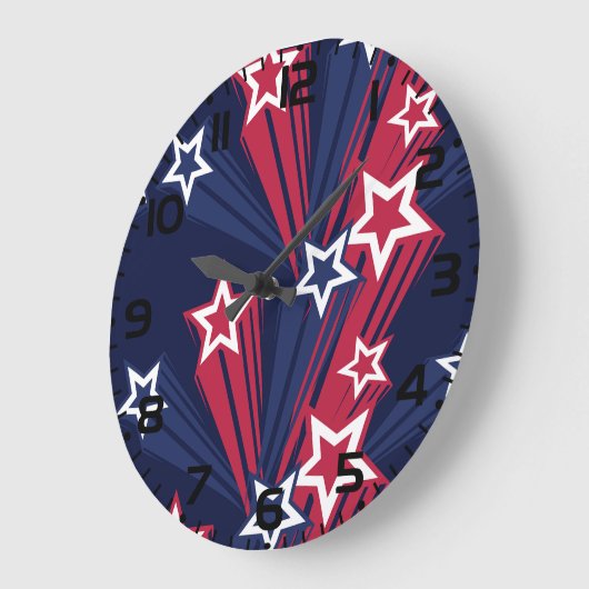 Patriottische 4 juli sterren rood wit en blauw grote klok (Hoek)