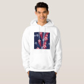 Patriottische 4 juli sterren rood wit en blauw hoodie (Voorkant volledig)