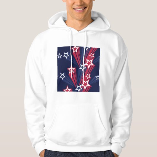 Patriottische 4 juli sterren rood wit en blauw hoodie (Voorkant)