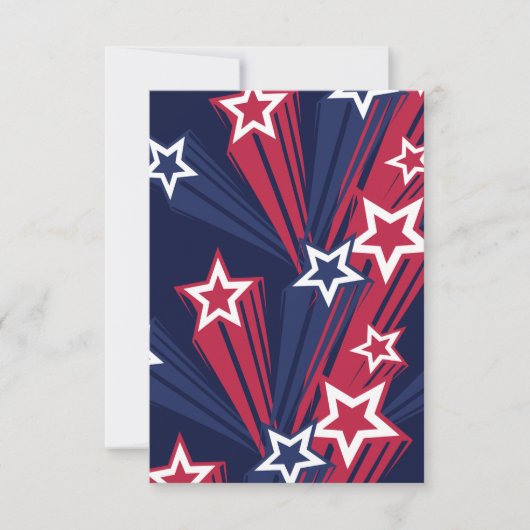 Patriottische 4 juli sterren rood wit en blauw kaart (Voorkant)