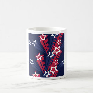 Patriottische 4 juli sterren rood wit en blauw koffiemok