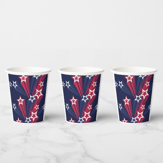 Patriottische 4 juli sterren rood wit en blauw papieren bekers