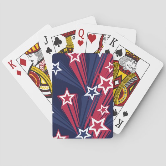 Patriottische 4 juli sterren rood wit en blauw pokerkaarten (Achterkant)