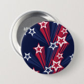 Patriottische 4 juli sterren rood wit en blauw ronde button 7,6 cm (Voorkant /achterkant)