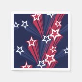 Patriottische 4 juli sterren rood wit en blauw servet (Voorkant)