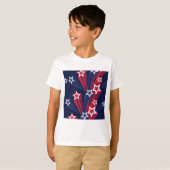 Patriottische 4 juli sterren rood wit en blauw t-shirt (Voorkant volledig)