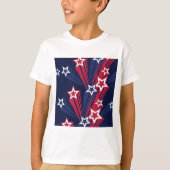 Patriottische 4 juli sterren rood wit en blauw t-shirt (Voorkant)