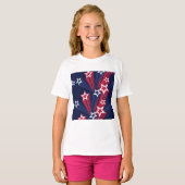 Patriottische 4 juli sterren rood wit en blauw t-shirt (Voorkant volledig)