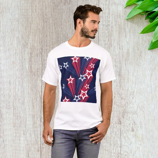 Patriottische 4 juli sterren rood wit en blauw t-shirt