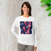 Patriottische 4 juli sterren rood wit en blauw t-shirt