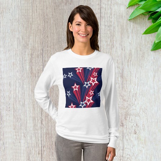 Patriottische 4 juli sterren rood wit en blauw t-shirt