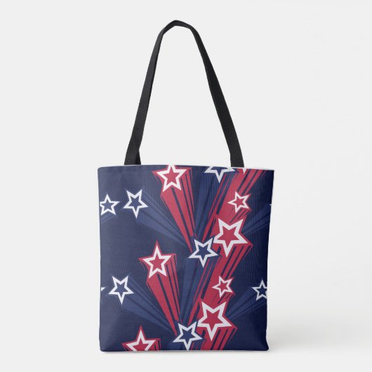 Patriottische 4 juli sterren rood wit en blauw tote bag (Achterkant)