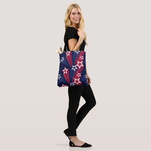 Patriottische 4 juli sterren rood wit en blauw tote bag