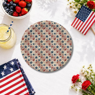 Patriottische 4 juli, sterren strepen, Americana Papieren Bordje