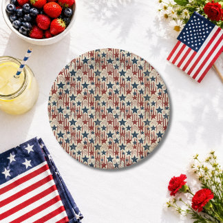 Patriottische 4 juli, sterren strepen, Americana Papieren Bordje