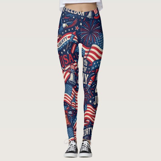 Patriottische 4 juli USA-vlag en vuurwerk legging (Voorkant)