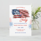 Patriottische 4 juli viering feest uitnodiging (Staand voorkant)