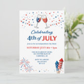 Patriottische 4 juli viering  kaart (Staand voorkant)