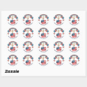 Patriottische 4 juli viering ronde sticker (Vel)