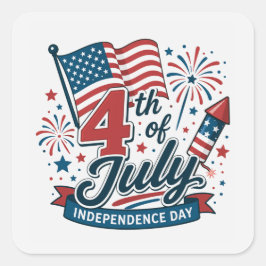 Patriottische 4 juli vierkante sticker