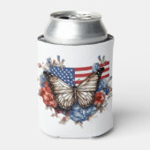 Patriottische 4 juli vlinder blikjeskoeler (Blikje Voorkant)