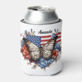 Patriottische 4 juli vlinder blikjeskoeler (Blikje Voorkant)