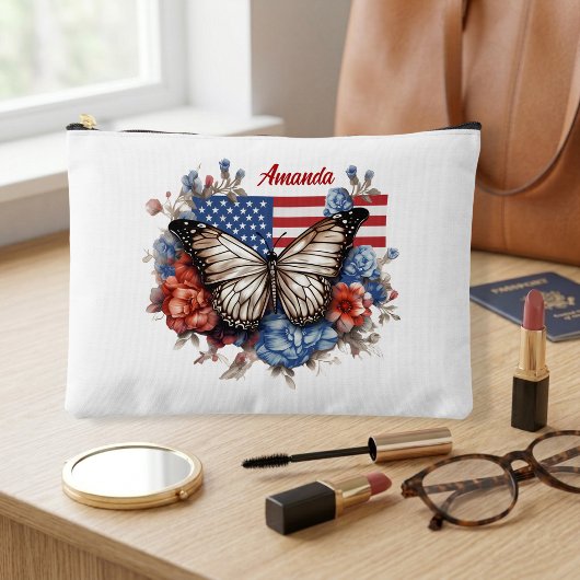 Patriottische 4 juli vlinder groot etui