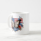 Patriottische 4 juli vlinder koffiemok (Voorkant links)