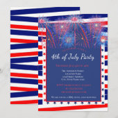 Patriottische 4 juli vuurwerk barbecue kaart (Voorkant / Achterkant)