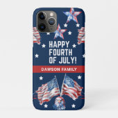 Patriottische 4 juli Waterverf familienaam Case-Mate iPhone Case (Achterkant)