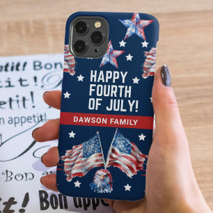 Patriottische 4 juli Waterverf familienaam Case-Mate iPhone Case