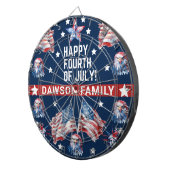 Patriottische 4 juli Waterverf familienaam Dartbord (Voorkant Rechts)
