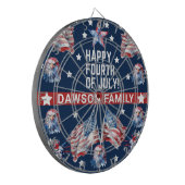 Patriottische 4 juli Waterverf familienaam Dartbord (Voorkant Links)