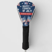 Patriottische 4 juli Waterverf familienaam Golfheadcover (Voorkant)