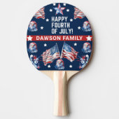 Patriottische 4 juli Waterverf familienaam Tafeltennisbatje (Voorkant)