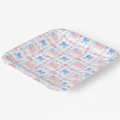 Patriottische 4 juli waterverf gepersonaliseerd papieren bordje (Gebogen)