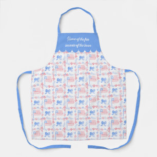 Patriottische 4 juli waterverf gepersonaliseerd schort