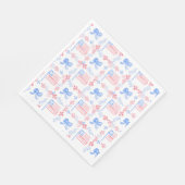 Patriottische 4 juli waterverf vlaggen & bogen servet (Hoek)