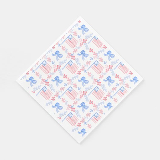 Patriottische 4 juli waterverf vlaggen & bogen servet (Hoek)