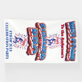 Patriottische 4 juli welkomstbanner spandoek (Horizontaal)