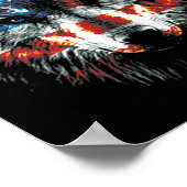 Patriottische 4 juli wolf Amerikaanse VS vlag Wolf Poster (Hoek)